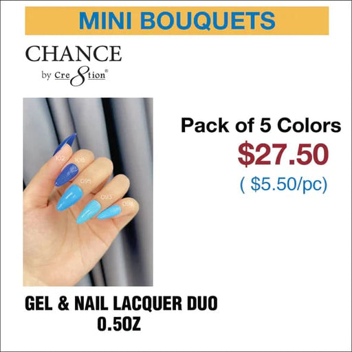 Chance Gel & Nail Lacquer Duo 0.5oz - Set of 5 colors (102- 108- 095- 093- 094) - OceanNailSupply