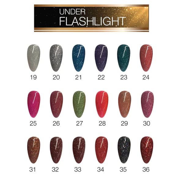 Cre8tion Under Flashlight Collection 0.5oz - Full Set 36 Colors W/ 1 Color Chart - OceanNailSupply