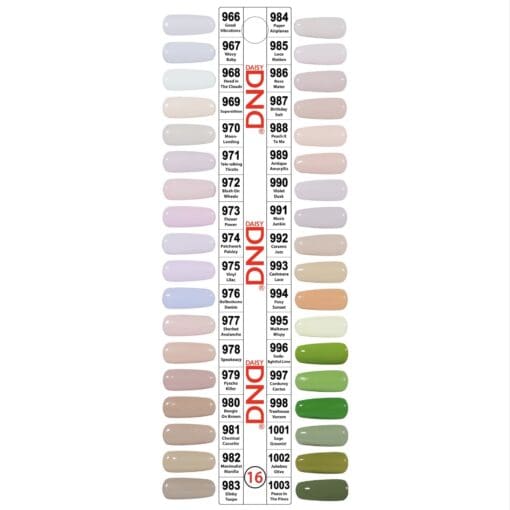 DND Duo Matching Color - Full set 36 colors - #16 #966- #1003 w/ 1 Color Chart - OceanNailSupply