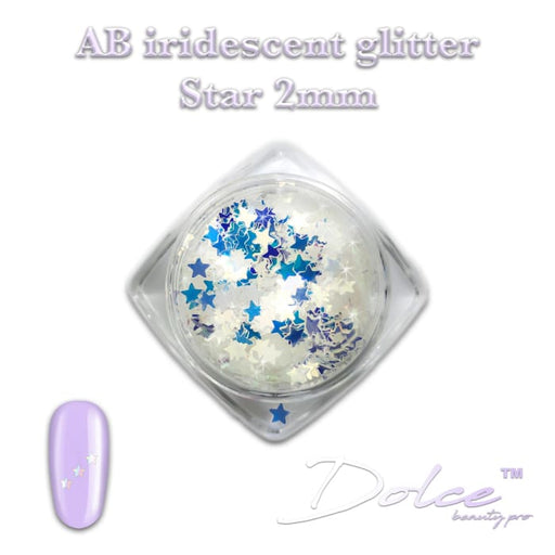 Dolce® AB Iridescent Glitter - Star 2mm - OceanNailSupply