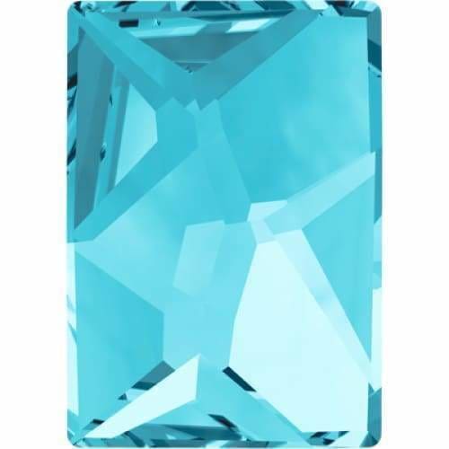 2520 Swarovski Cosmic Rectangle Aquamarine - OceanNailSupply