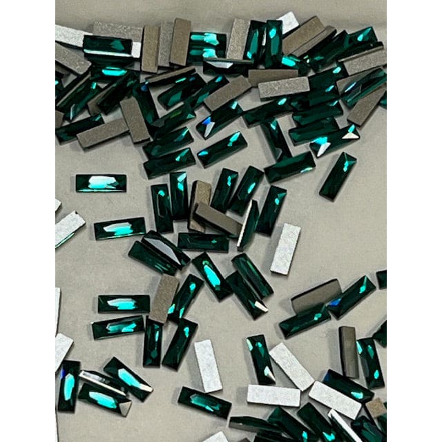 2555 Swarovski Cosmic Baguette Emerald Flatback - OceanNailSupply
