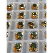 2602 Swarovski Emerald Cut Citrine Shimmer - OceanNailSupply