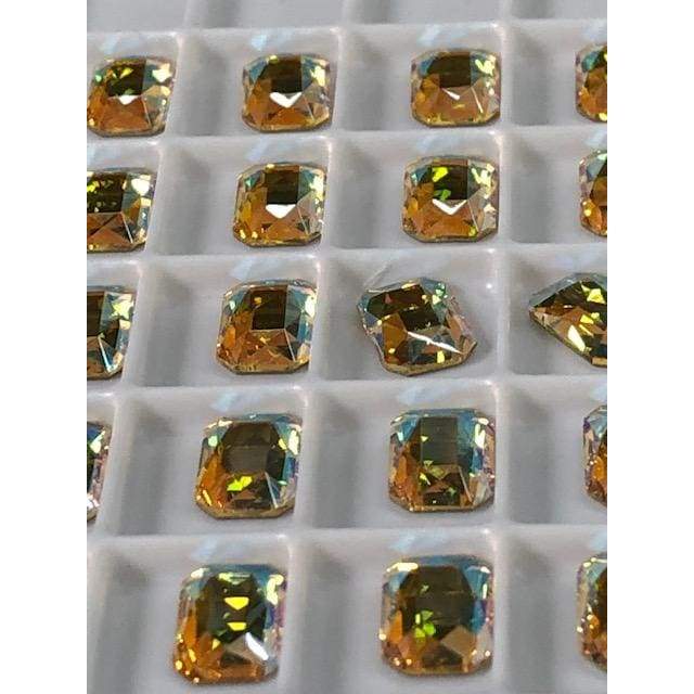 2602 Swarovski Emerald Cut Citrine Shimmer - OceanNailSupply