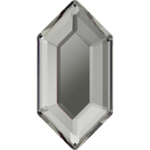 2776 Swarovski Elongated Hexagon Black Diamond - OceanNailSupply