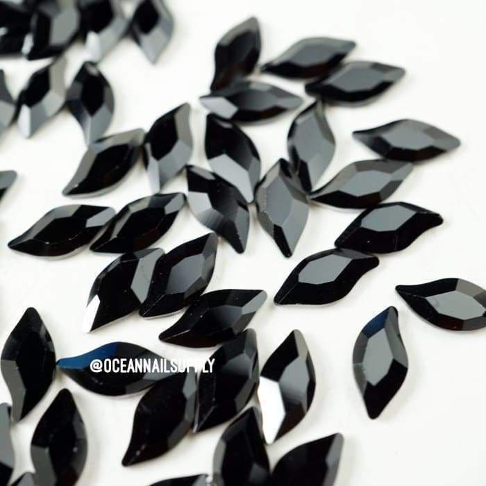 2797 Swarovski Diamond Leaf Jet - 10 x 5 mm 5pcs - OceanNailSupply