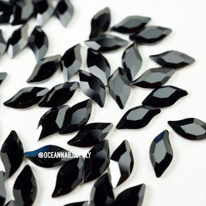 2797 Swarovski Diamond Leaf Jet - 10 x 5 mm 5pcs - OceanNailSupply