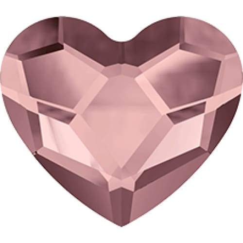 2808 Swarovski Heart Antique Pink Flatback - OceanNailSupply