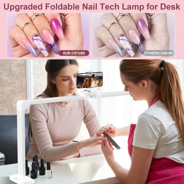 34’’ LED Table Lamp with Adjustable Brightness And Phone Mount - OceanNailSupply