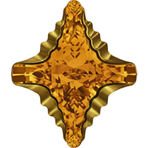 4927 Swarovski Rhombus Tribe Topaz/Dorado Z FS - OceanNailSupply