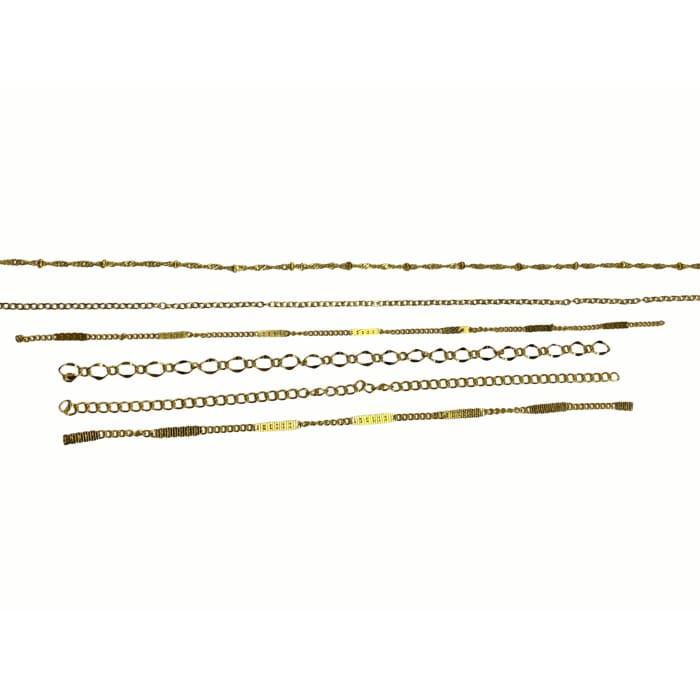 6 Pack Gold Chains For 3D Nail Art – Assorted Styles - OceanNailSupply