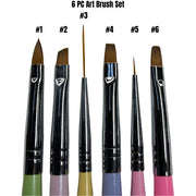 6-Piece Nail Art Brush Set – Precision Tools for Every Design - OceanNailSupply