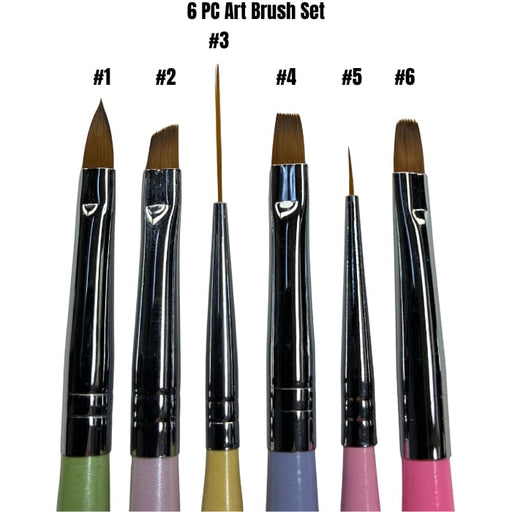 6-Piece Nail Art Brush Set – Precision Tools for Every Design - OceanNailSupply