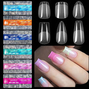 600PCS Full Coverage Soft Gel Extension Nail Tips - Coffin Medium - OceanNailSupply