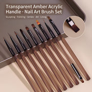 9pc Nail Art Brush Set – Professional Detail & Design Brushes - OceanNailSupply