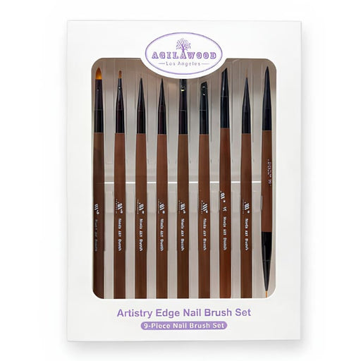 9pc Nail Art Brush Set – Professional Detail & Design Brushes - OceanNailSupply