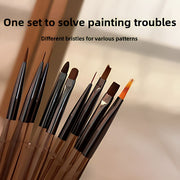 9pc Nail Art Brush Set – Professional Detail & Design Brushes - OceanNailSupply