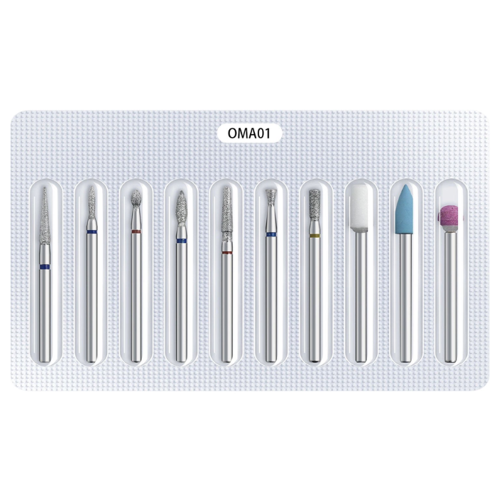 10pc Cuticle & Prep Kit - Professional Nail Drill Bit Set