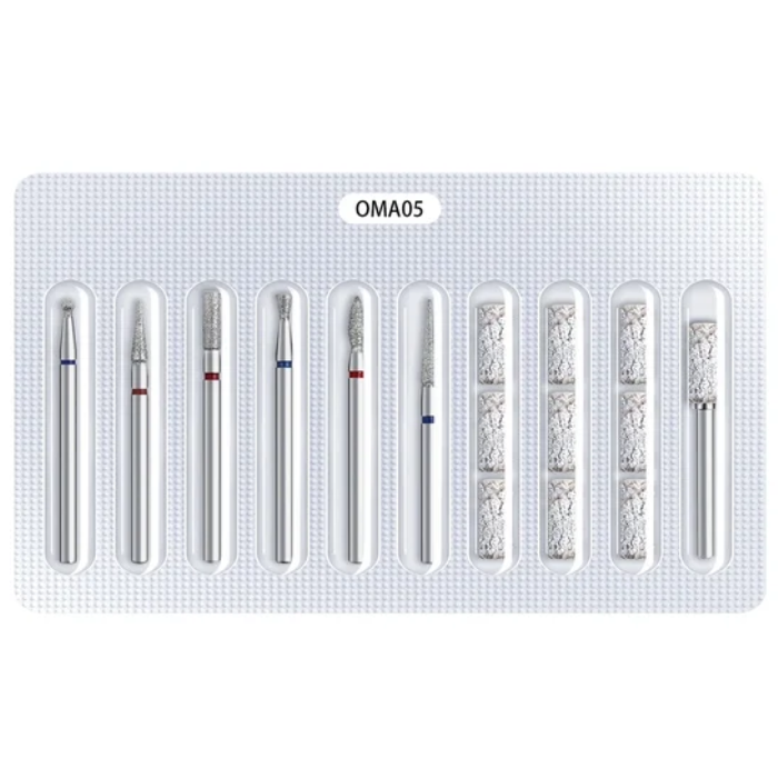 10pc Prep & Sanding Kit - Professional Nail Drill Bit Set