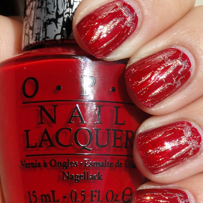 OPI Nail Lacquer - SHATTER Red Shatter 0.5 oz - #NLE55