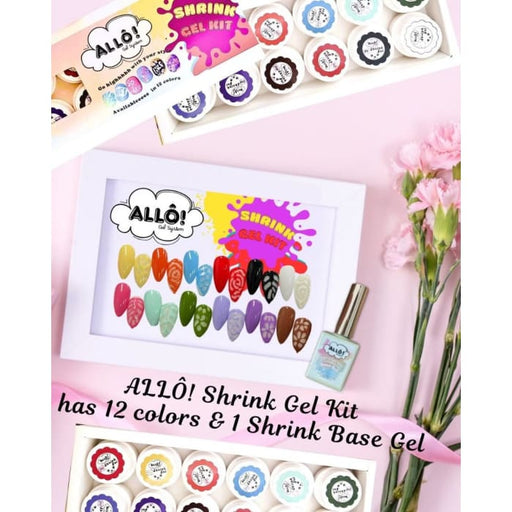 ALLÔ Shrink Gel Art Design Kit - 12 colors + 1 Base - OceanNailSupply