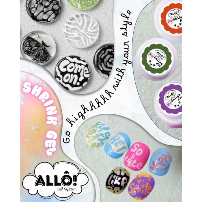 ALLÔ Shrink Gel Art Design Kit - 12 colors + 1 Base - OceanNailSupply