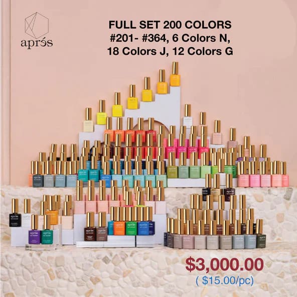 Apres Full Set - Gel Couleur Bundle 200 colors - OceanNailSupply