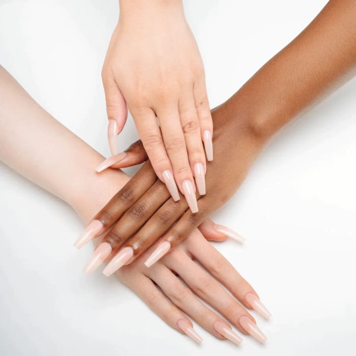 APRÉS GEL-X NEUTRALS TIPS - CHLOE NATURAL STILETTO MEDIUM [150PCS] - OceanNailSupply