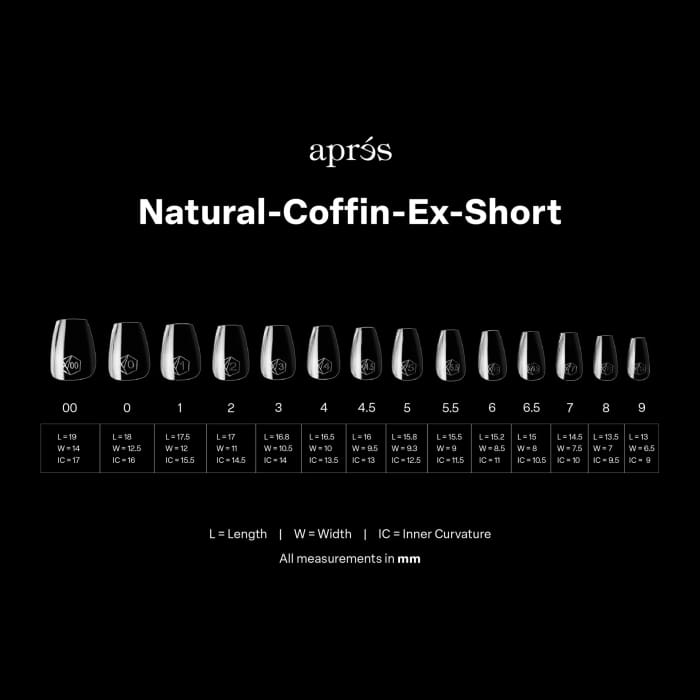 APRES GEL - X® NATURAL COFFIN EXTRA SHORT BOX OF TIPS - PRO (600PCS) OceanNailSupply