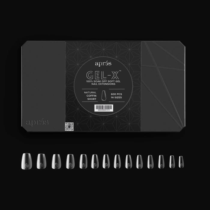 APRES GEL-X® NATURAL COFFIN SHORT BOX OF TIPS - PRO (600PCS) - OceanNailSupply