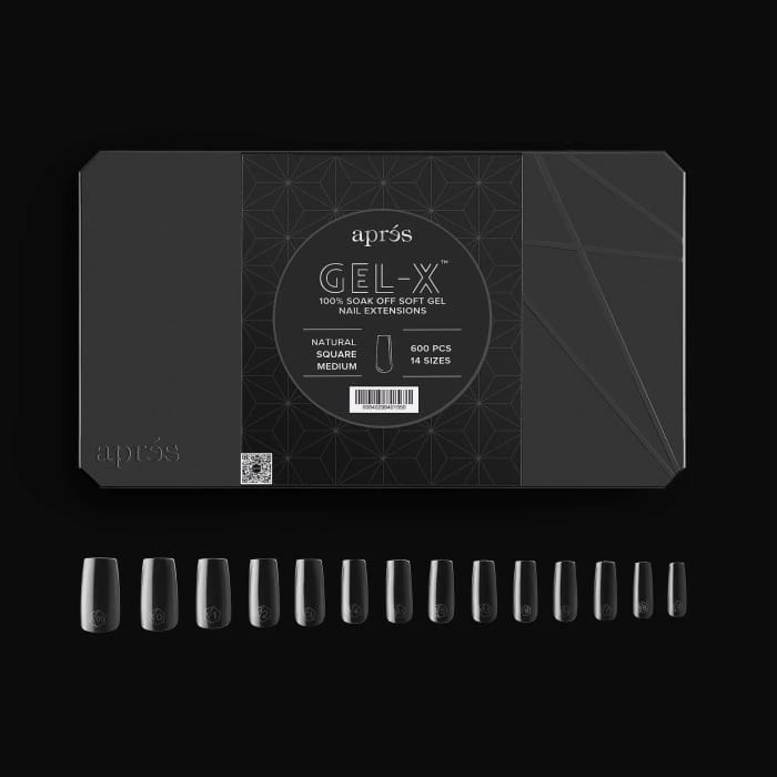 APRES GEL - X® NATURAL SQUARE MEDIUM BOX OF TIPS - PRO (600PCS) OceanNailSupply