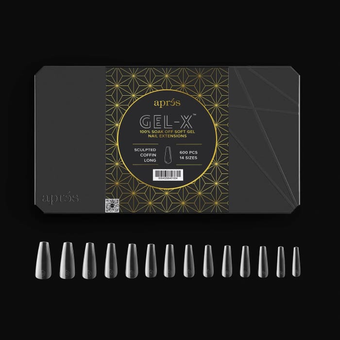 APRES GEL - X® SCULPTED COFFIN LONG BOX OF TIPS - PRO (600PCS) OceanNailSupply