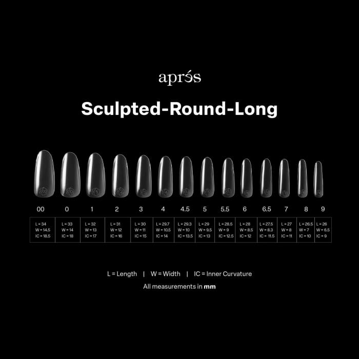 APRES GEL - X® SCULPTED ROUND LONG BOX OF TIPS - PRO (600PCS) OceanNailSupply