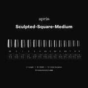 APRES GEL - X® SCULPTED SQUARE MEDIUM BOX OF TIPS - PRO (600PCS) OceanNailSupply