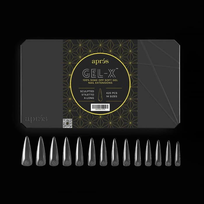 APRES GEL - X® SCULPTED STILETTO EXTRA LONG BOX OF TIPS - PRO (420PCS) OceanNailSupply