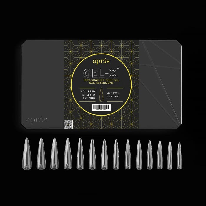 APRES GEL - X® SCULPTED STILETTO EXTRA LONG BOX OF TIPS - PRO (420PCS) - OceanNailSupply