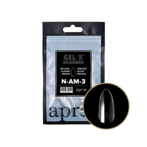 APRÉS GEL-X TIPS - NATURAL ALMOND MEDIUM [INDIVIDUAL] [50PC] [NEW] - OceanNailSupply