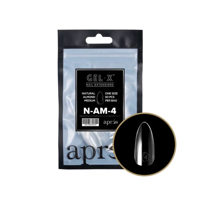 APRÉS GEL-X TIPS - NATURAL ALMOND MEDIUM [INDIVIDUAL] [50PC] [NEW] - OceanNailSupply