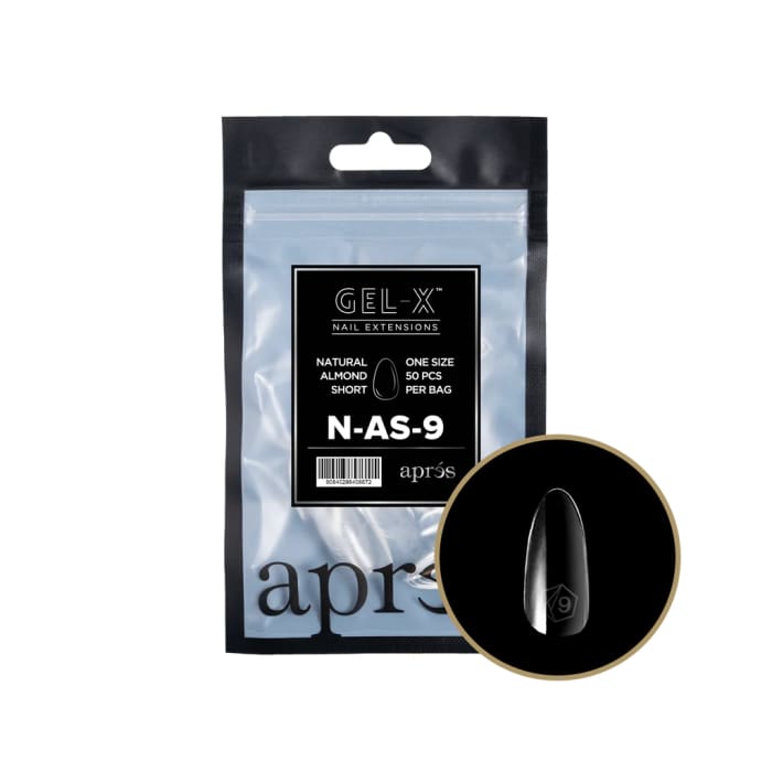 APRÉS GEL-X TIPS - NATURAL ALMOND SHORT [INDIVIDUAL] [50PC] [NEW] - OceanNailSupply
