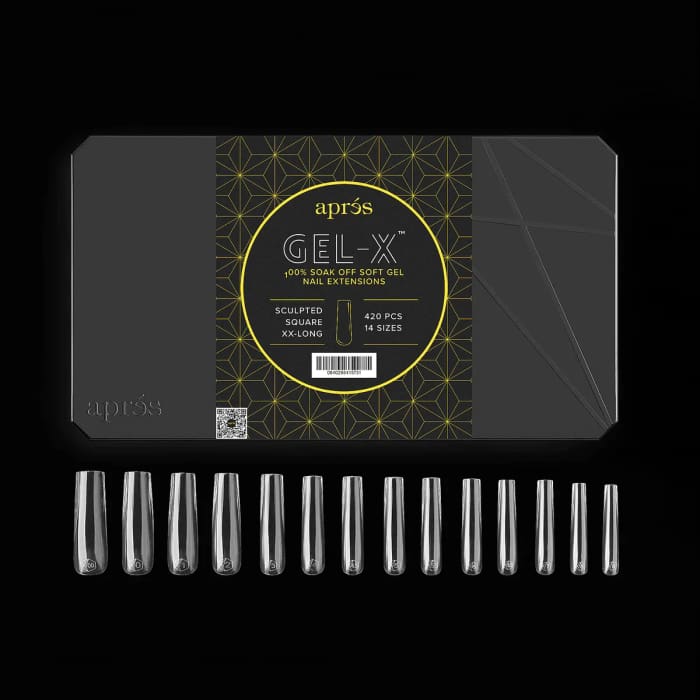 APRES GEL-X TIPS - SCULPTED SQUARE EXTRA EXTRA LONG (420PCS