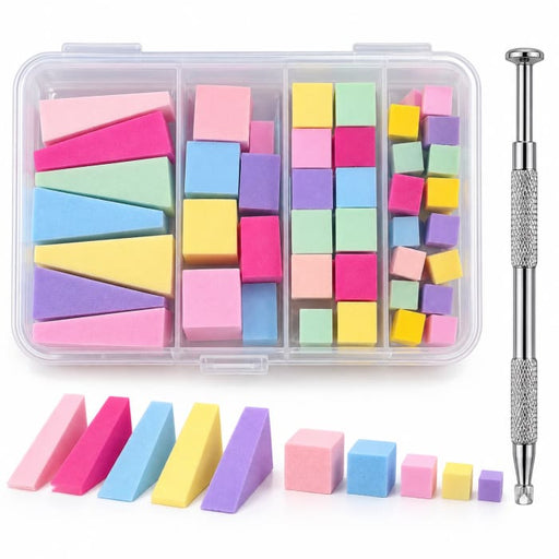 ASSORTED SPONGE SET + TOOL FOR OMBRE NAIL ART - RAINBOW - OceanNailSupply