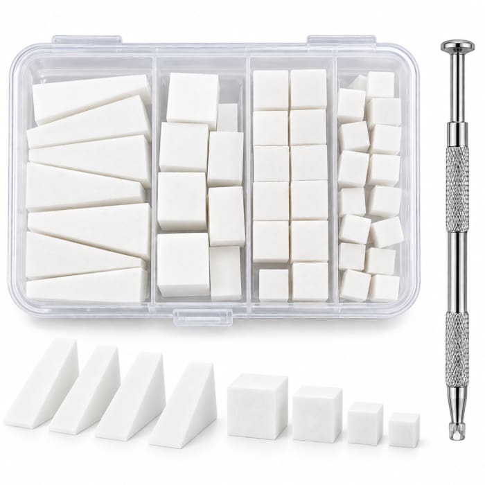 ASSORTED SPONGE SET + TOOL FOR OMBRE NAIL ART - WHITE - OceanNailSupply