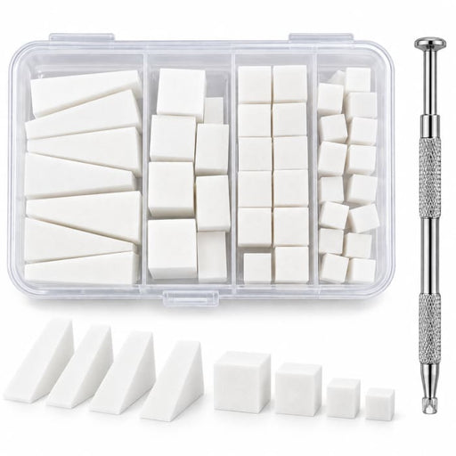 ASSORTED SPONGE SET + TOOL FOR OMBRE NAIL ART - WHITE - OceanNailSupply