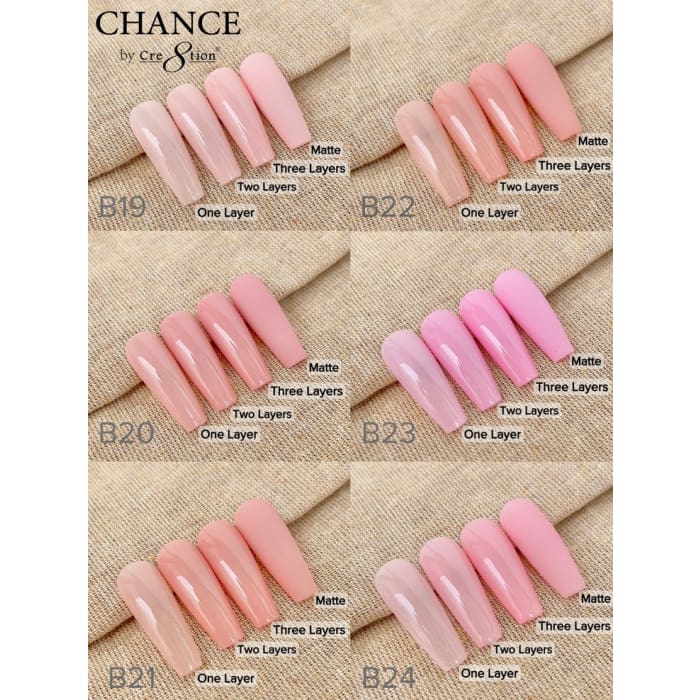 Chance Full Set - Matching Color Gel & Nail Lacquer 0.5oz - Bare Collection 36 Colors - OceanNailSupply