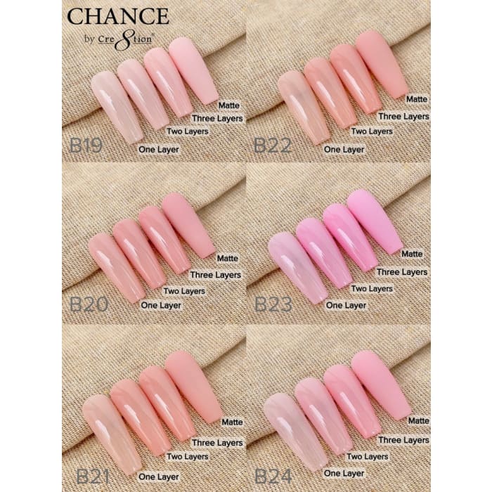 Chance Full Set - Matching Color Gel & Nail Lacquer 0.5oz - Bare Collection 36 Colors - OceanNailSupply
