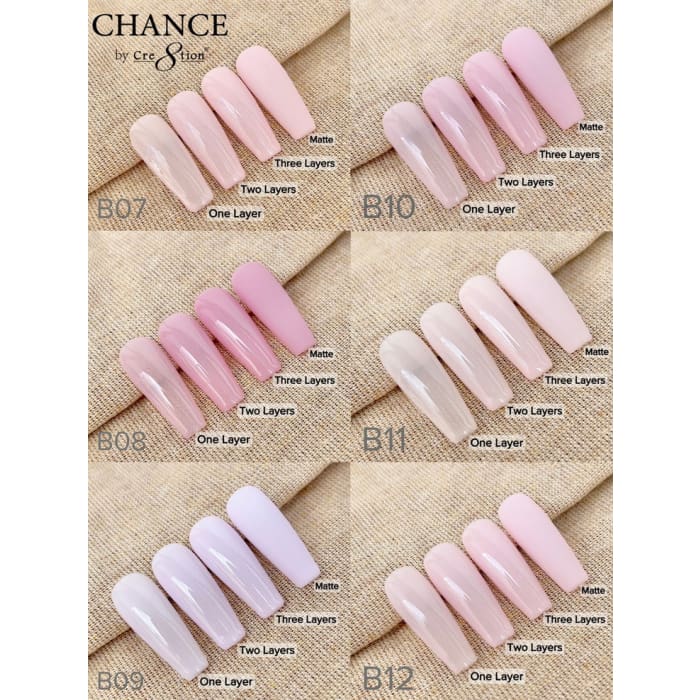 Chance Full Set - Matching Color Gel & Nail Lacquer 0.5oz - Bare Collection 36 Colors - OceanNailSupply