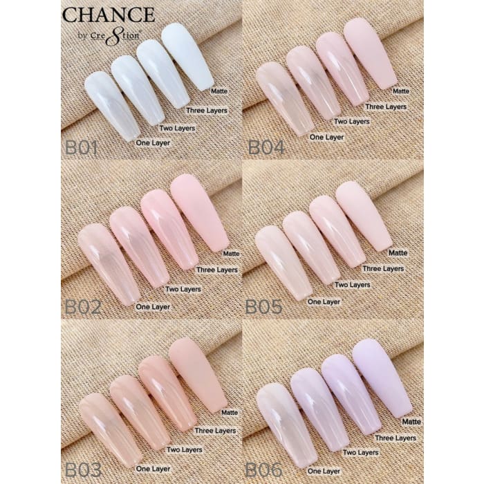 Chance Full Set - Matching Color Gel & Nail Lacquer 0.5oz - Bare Collection 36 Colors - OceanNailSupply