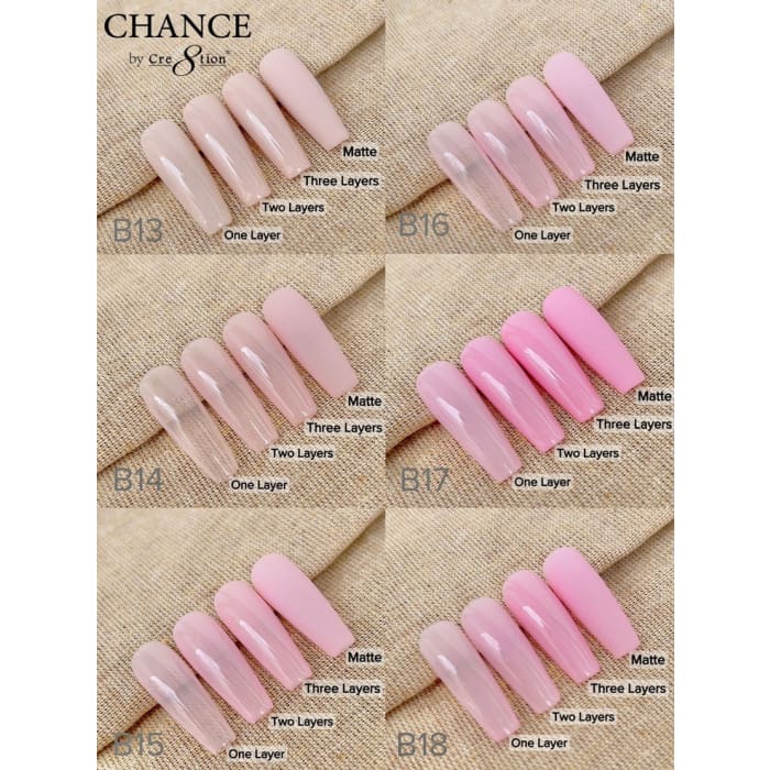 Chance Full Set - Matching Color Gel & Nail Lacquer 0.5oz - Bare Collection 36 Colors - OceanNailSupply