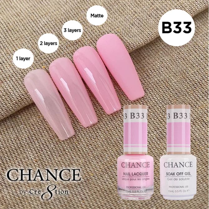 Chance Gel & Nail Lacquer Duo 0.5oz B33 - Bare Collection - OceanNailSupply