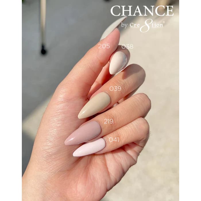 Chance Gel & Nail Lacquer Duo 0.5oz - Set of 5 colors (205-038-039-219-041) - OceanNailSupply